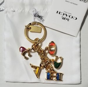 NWT Coach Letters keychain/bag charm